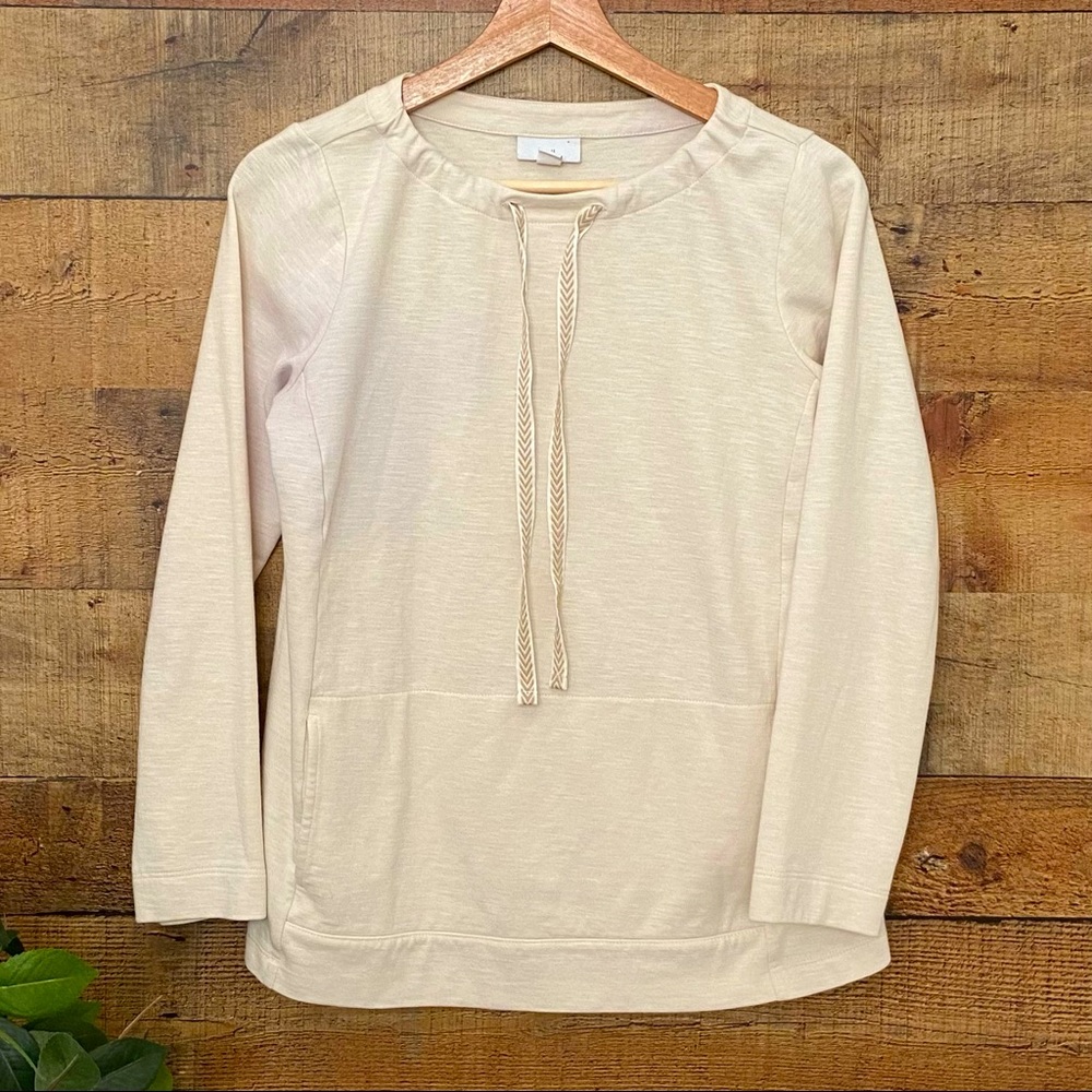 J JILL Soft Lightweight PULLOVER, Kangaroo Pocket in Front - Picture 2 of 12